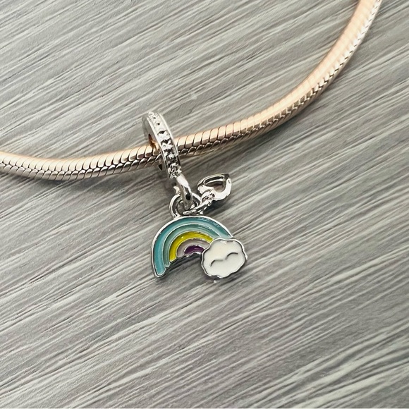 Silver plated & Enamel Rainbow charm - Picture 2 of 5